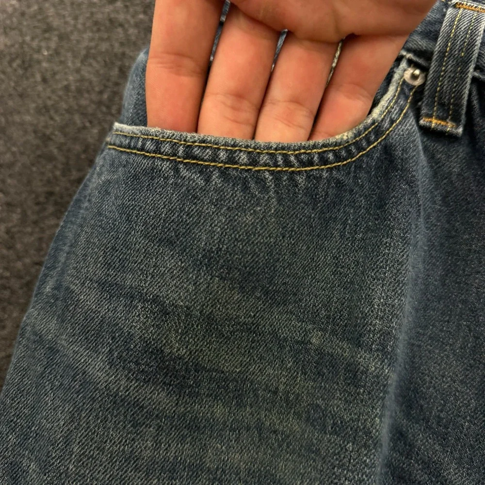 Levis 514 Slim Straight Jeans Mens 34x30 Medium Wash Blue Denim 2000s Vintage
